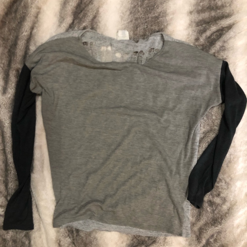 Long sleeve sweater with mesh back